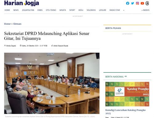 Sekretariat DPRD Sleman Melaunching Aplikasi Senar Gitar, Ini Tujuannya